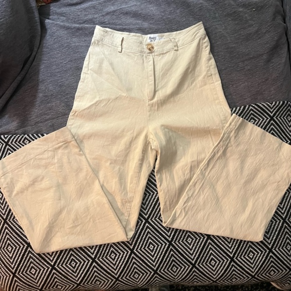 Princess Polly Wide Leg Crop Pants in Beige